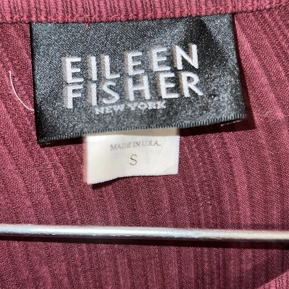 Eileen Fisher Burgundy Blouse Small - Picture 5 of 7